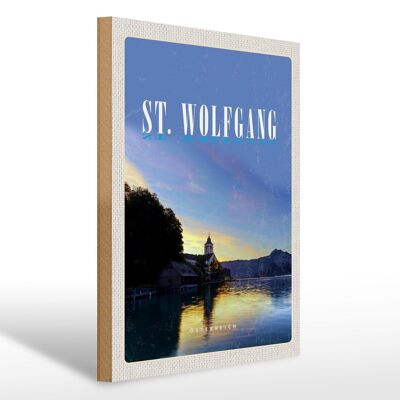 Cartello in legno da viaggio 30x40cm pz. Wolfgang See Vacanza in Austria