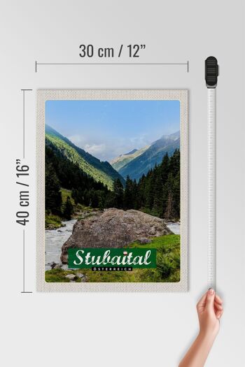 Panneau en bois voyage 30x40cm Stubaital Autriche randonnée nature 4