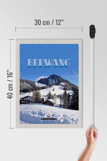 Panneau en bois voyage 30x40cm Berwang Autriche vacances au ski sur neige 4