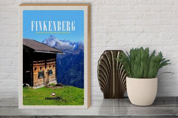 Panneau en bois voyage 30x40cm Finkenberg maison nature randonnée en montagne 3