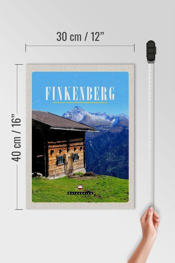 Panneau en bois voyage 30x40cm Finkenberg maison nature randonnée en montagne 4