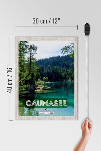 Panneau en bois voyage 30x40cm Lac de Cauma Suisse montagnes forêts nature 4