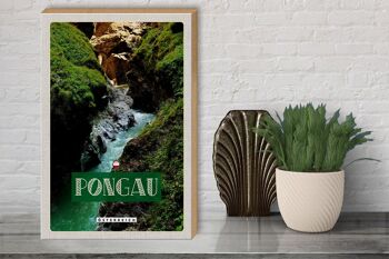 Panneau en bois voyage 30x40cm Pongau Autriche cascade nature 3