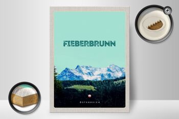 Panneau en bois voyage 30x40cm Fieberbrunn Autriche randonnée en forêt 2