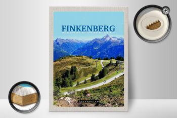 Panneau en bois voyage 30x40cm Finkenberg vue sur les forêts et les montagnes 2