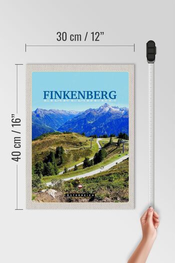 Panneau en bois voyage 30x40cm Finkenberg vue sur les forêts et les montagnes 4