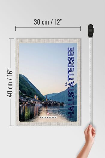 Panneau en bois voyage 30x40cm vue sur le lac Hallstatt Autriche 4