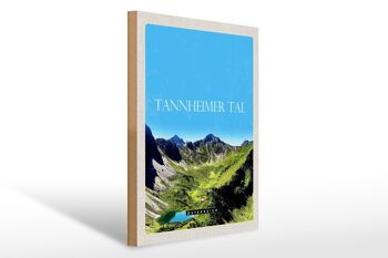 Panneau en bois voyage 30x40cm Vallée de Tannheimer Autriche montagnes nature 1