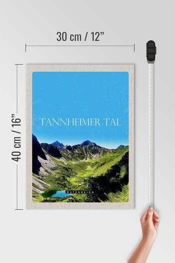 Panneau en bois voyage 30x40cm Vallée de Tannheimer Autriche montagnes nature 4