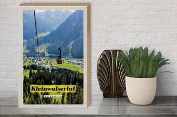 Panneau en bois voyage 30x40cm Kleinwalsertal Autriche gondole nature 3