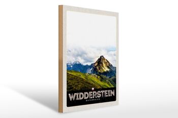 Panneau en bois voyage 30x40cm Widderstein Autriche montagnes nature 1