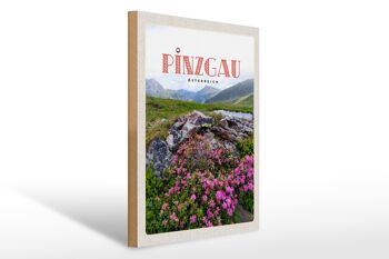Panneau en bois voyage 30x40cm Pinzgau Autriche fleurs nature montagnes 1