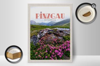 Panneau en bois voyage 30x40cm Pinzgau Autriche fleurs nature montagnes 2