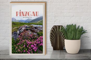 Panneau en bois voyage 30x40cm Pinzgau Autriche fleurs nature montagnes 3