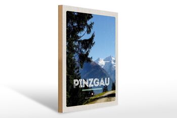 Panneau en bois voyage 30x40cm Forêts de Pinzgau nature randonnée montagnes 1