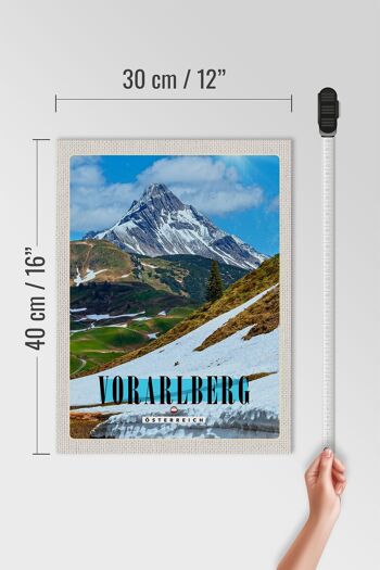 Panneau en bois voyage 30x40cm Vorarlberg neige hiver montagnes 4