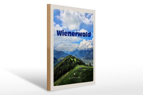 Holzschild Reise 30x40cm Wienerwald Österreich Wälder Natur