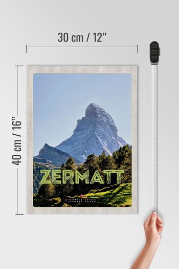 Panneau en bois voyage 30x40cm Zermatt vue station de vacances 4