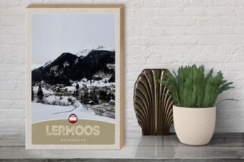 Panneau en bois voyage 30x40cm Lermoos Autriche forêts hivernales 3