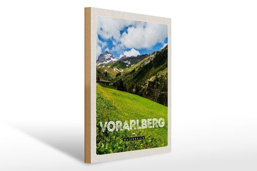 Holzschild Reise 30x40cm Vorarlberg Österreich Wälder Natur