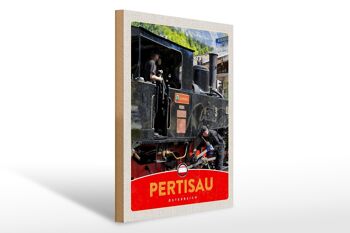 Panneau en bois voyage 30x40cm Pertisau Autriche locomotive vacances 1