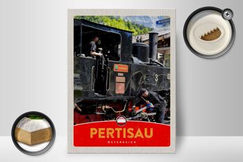 Panneau en bois voyage 30x40cm Pertisau Autriche locomotive vacances 2