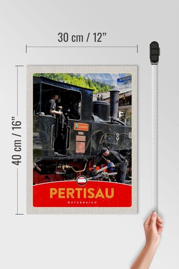 Panneau en bois voyage 30x40cm Pertisau Autriche locomotive vacances 4