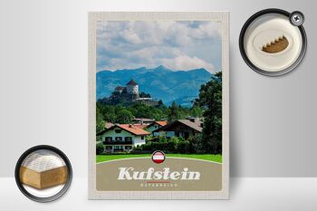 Panneau en bois voyage 30x40cm Kufstein Autriche forêts montagnes nature 2