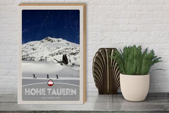 Panneau en bois voyage 30x40cm Hohe Tauern randonnée à ski randonnée neige 3