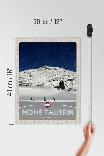 Panneau en bois voyage 30x40cm Hohe Tauern randonnée à ski randonnée neige 4
