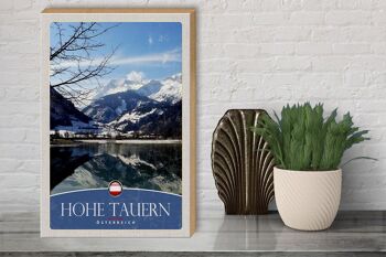 Panneau en bois voyage 30x40cm Hohe Tauern vacances d'hiver neige hiver 3