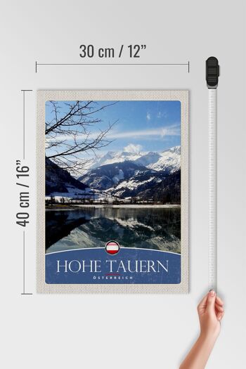 Panneau en bois voyage 30x40cm Hohe Tauern vacances d'hiver neige hiver 4