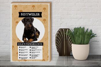 Panneau en bois indiquant un cadeau pour les droits de propriété du Rottweiler, 30x40cm 3