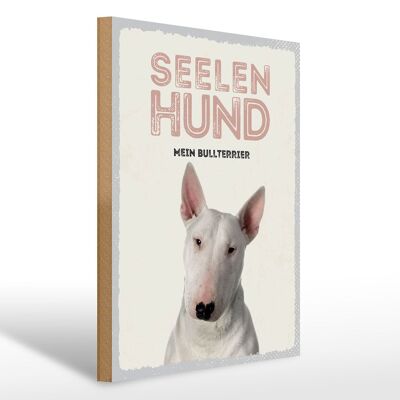 Panneau en bois disant 30x40cm soul dog my bull terrier