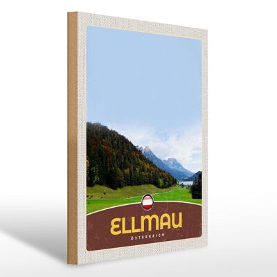 Cartello in legno da viaggio 30x40 cm Ellmau Austria vacanze nelle foreste naturali