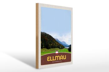 Panneau en bois voyage 30x40cm Ellmau Autriche nature forêts vacances 1