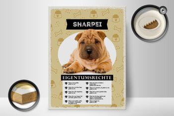 Panneau en bois indiquant un cadeau pour les droits de propriété Sharpei, 30x40cm 2