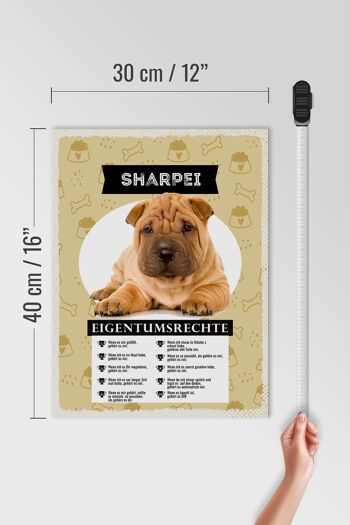 Panneau en bois indiquant un cadeau pour les droits de propriété Sharpei, 30x40cm 4