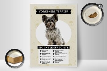 Panneau en bois indiquant les droits de propriété du Yorkshire Terrier, 30x40cm 2