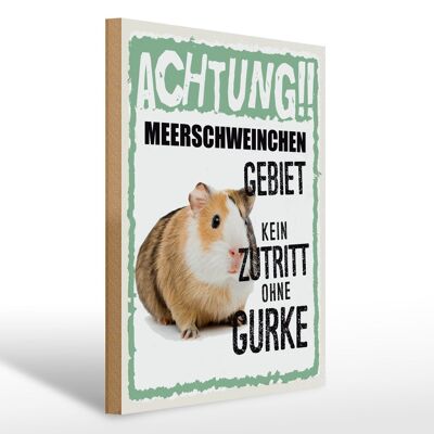 Holzschild Spruch 30x40cm Tiere Achtung Meerschweinchen