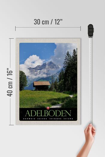 Panneau en bois voyage 30x40cm Adelboden Suisse chalet forestier 4