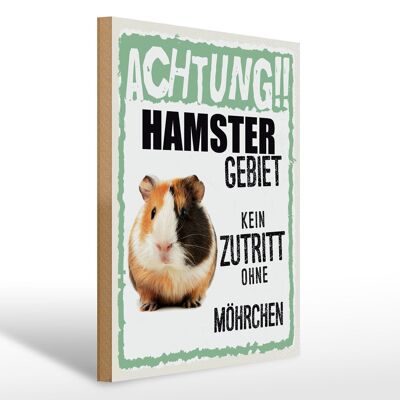 Holzschild Spruch 30x40cm Tiere Achtung Hamster Gebiet