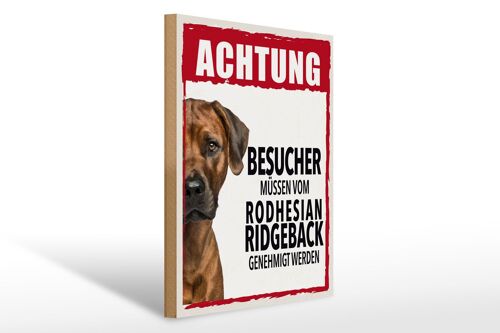 Holzschild Spruch 30x40cm Tiere Achtung Rodhesian Ridgeback