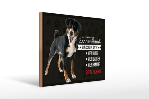 Holzschild Spruch 40x30cm Sennenhund Security mein Haus