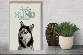 Panneau en bois animaux 30x40cm soul dog my husky gift 3