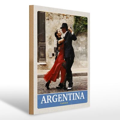 Cartello in legno da viaggio 30x40 cm Argentina Tango Street Vacation