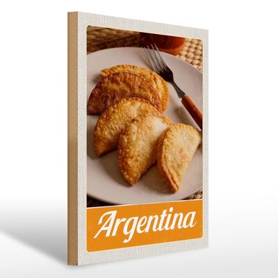 Cartel de madera viaje 30x40cm comida tradicional argentina