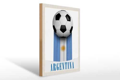 Holzschild Reise 30x40cm Argentinien Flagge Fußball Urlaub