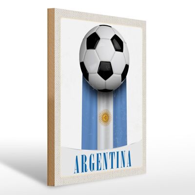 Cartel de madera viaje 30x40cm bandera Argentina futbol vacaciones