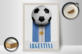 Panneau en bois voyage 30x40cm drapeau Argentine football vacances 2